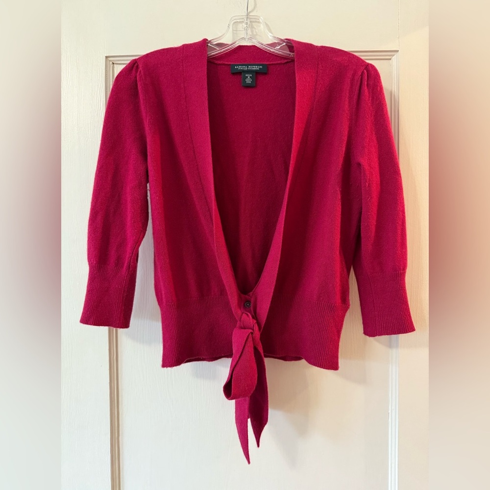 Banana Republic | Italian Cashmere Cropped Tie-Front Cardigan - Petite M